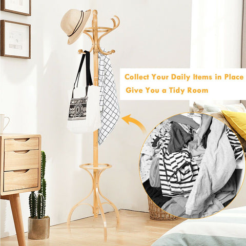 Practical Coat Rack with 360° Rotating Top and Stable Design