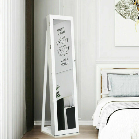 Original Standing Jewellery Mirror with Storages, Internal Mirror, Lock and Back Shelve