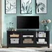 Sleek and Modern Multi-Use TV Cabinet with Cable Management Holes and Adjustable Shelves