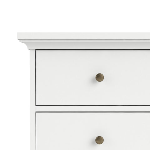 Classic and Spacious Working Desk with Drawers and Romantic Design in White