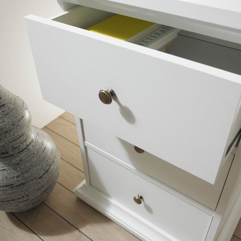 Classic and Spacious Working Desk with Drawers and Romantic Design in White