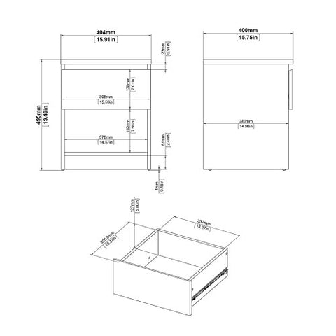 Nyara 1-Drawer Side Table with Bottom Shelf