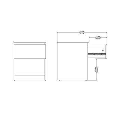 Nyara 1-Drawer Side Table with Bottom Shelf