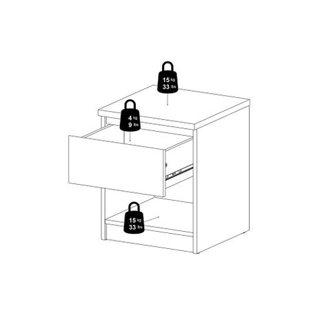 Nyara 1-Drawer Side Table with Bottom Shelf