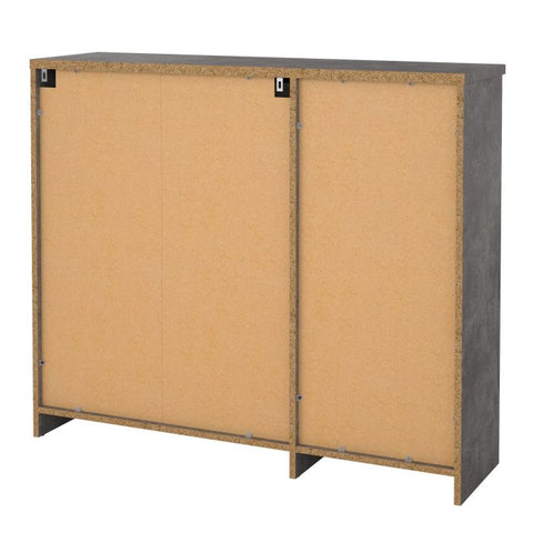 Functional Shoe Cabinet with Spacious Design in Concrete Grey and White
