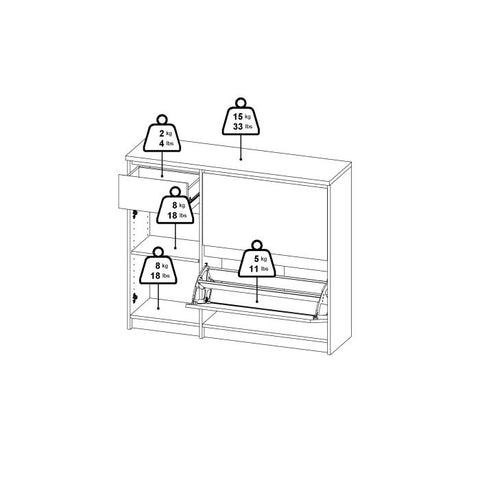 Elegant Spacious Shoe Cabinet with Storage Drawer and Flip Down Doors