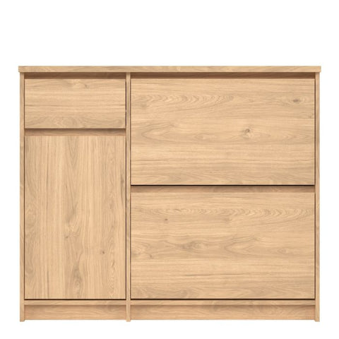 Elegant Spacious Shoe Cabinet with Storage Drawer and Flip Down Doors