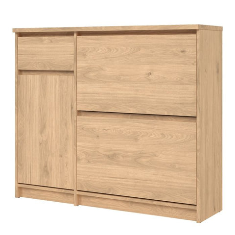 Elegant Spacious Shoe Cabinet with Storage Drawer and Flip Down Doors