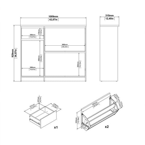 Elegant Spacious Shoe Cabinet with Storage Drawer and Flip Down Doors