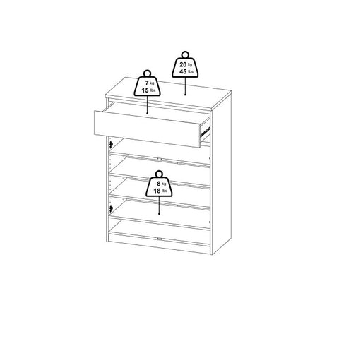 Stylish and Practical Shoe Cabinet with Multiple Storage Shelves and Drawer Storage in White