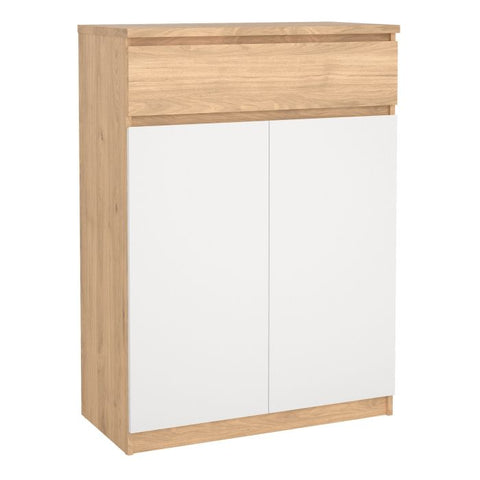 Stylish and Practical Shoe Cabinet with Multiple Storage Shelves and Drawer Storage in White