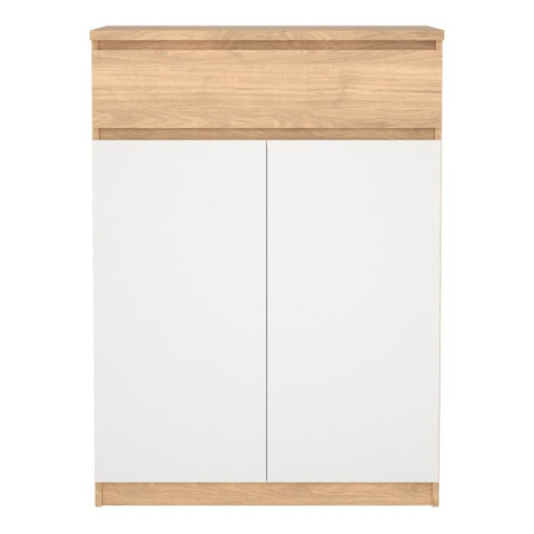 Stylish and Practical Shoe Cabinet with Multiple Storage Shelves and Drawer Storage in White