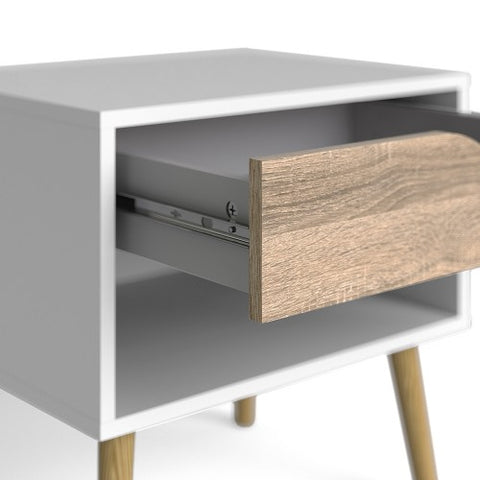 Compact 1-Drawer Drammen Bedside Table with 50cm Width