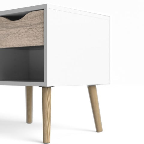 Compact 1-Drawer Drammen Bedside Table with 50cm Width