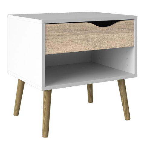 Compact 1-Drawer Drammen Bedside Table with 50cm Width