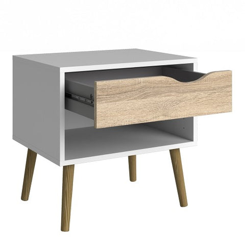 Compact 1-Drawer Drammen Bedside Table with 50cm Width