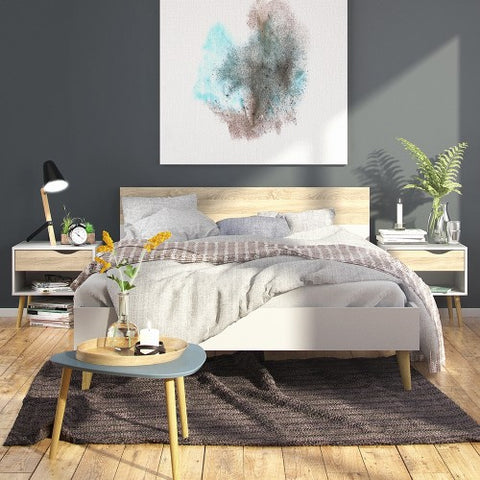 Compact 1-Drawer Drammen Bedside Table with 50cm Width