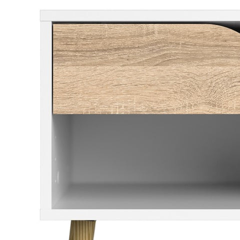 Compact 1-Drawer Drammen Bedside Table with 50cm Width