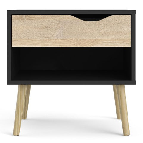 Compact 1-Drawer Drammen Bedside Table with 50cm Width