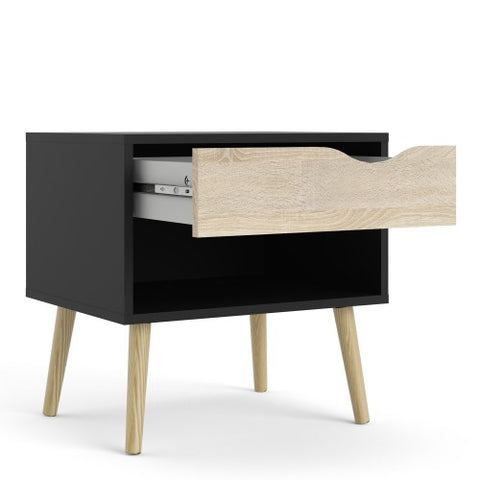 Compact 1-Drawer Drammen Bedside Table with 50cm Width