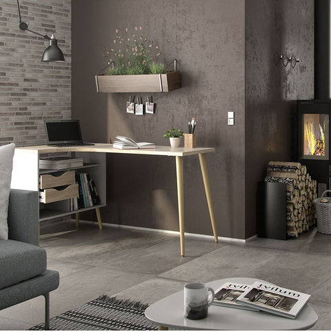 Stylish and Spacious Working Desk with Drawers and Scandinavian Design