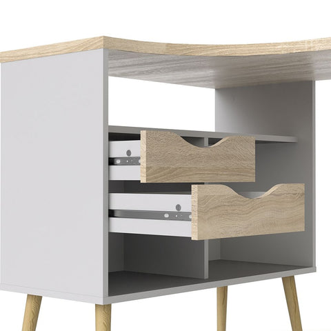 Stylish and Spacious Working Desk with Drawers and Scandinavian Design