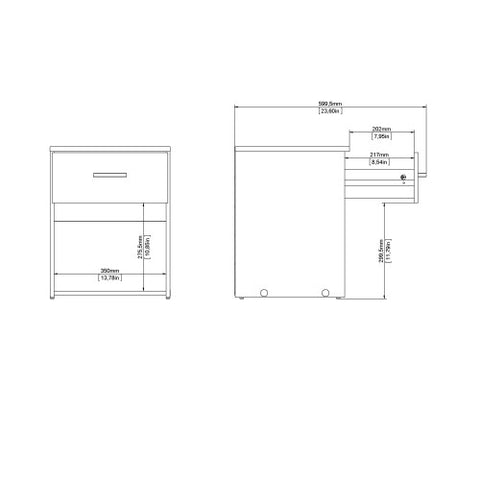 Classy Bedside Table with 1 Drawer in 37cm Width