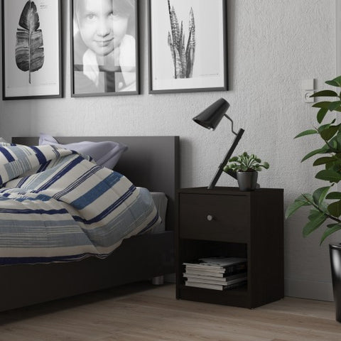 Simply Bedside Table 1 Drawer in Coffee or Truffle Oak or Grey or Jackson Hickory Oak