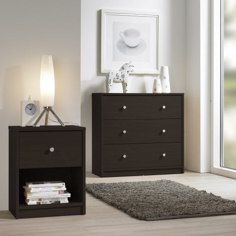 Simply Bedside Table 1 Drawer in Coffee or Truffle Oak or Grey or Jackson Hickory Oak