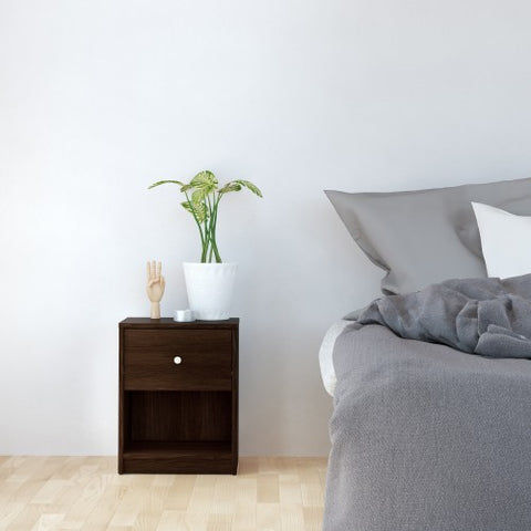 Simply Bedside Table 1 Drawer in Coffee or Truffle Oak or Grey or Jackson Hickory Oak