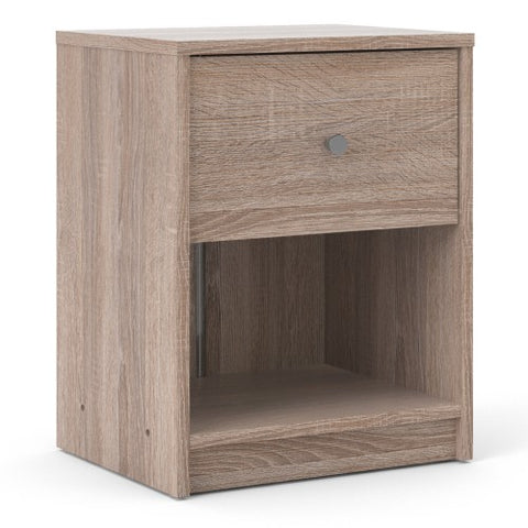 Simply Bedside Table 1 Drawer in Coffee or Truffle Oak or Grey or Jackson Hickory Oak