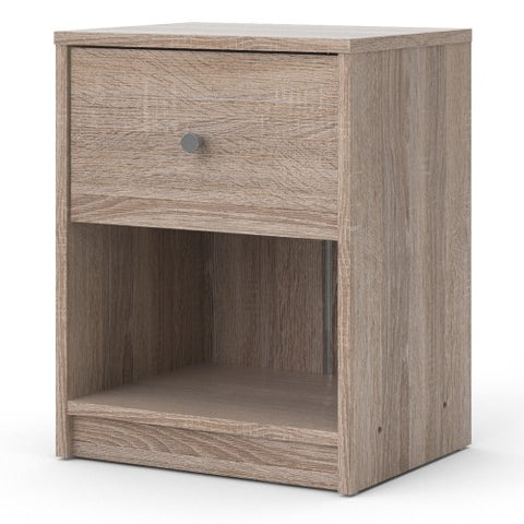Simply Bedside Table 1 Drawer in Coffee or Truffle Oak or Grey or Jackson Hickory Oak