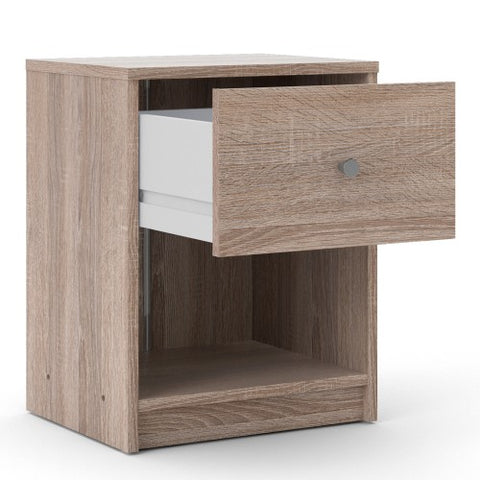 Simply Bedside Table 1 Drawer in Coffee or Truffle Oak or Grey or Jackson Hickory Oak