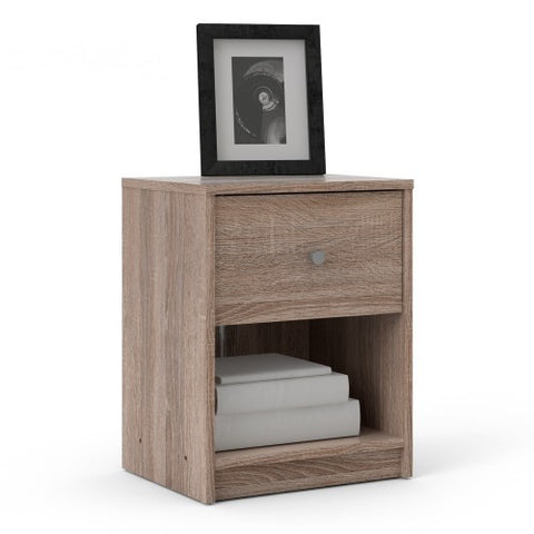 Simply Bedside Table 1 Drawer in Coffee or Truffle Oak or Grey or Jackson Hickory Oak