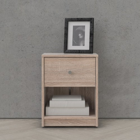 Simply Bedside Table 1 Drawer in Coffee or Truffle Oak or Grey or Jackson Hickory Oak