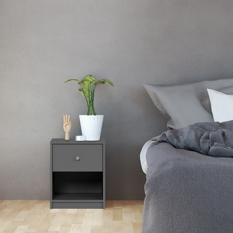 Simply Bedside Table 1 Drawer in Coffee or Truffle Oak or Grey or Jackson Hickory Oak