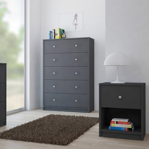 Simply Bedside Table 1 Drawer in Coffee or Truffle Oak or Grey or Jackson Hickory Oak