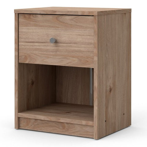 Simply Bedside Table 1 Drawer in Coffee or Truffle Oak or Grey or Jackson Hickory Oak