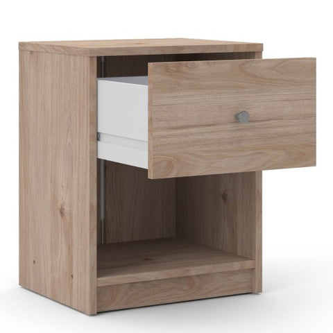 Simply Bedside Table 1 Drawer in Coffee or Truffle Oak or Grey or Jackson Hickory Oak