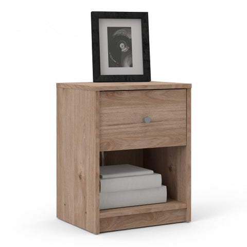 Simply Bedside Table 1 Drawer in Coffee or Truffle Oak or Grey or Jackson Hickory Oak