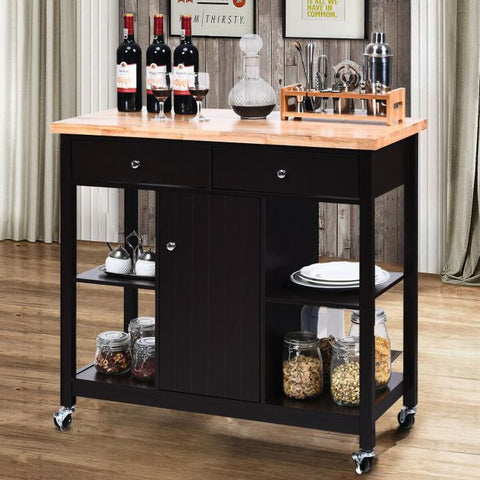 Elegant and Stylish Kitchen Island Cart with Open Shelves and Ample Storage
