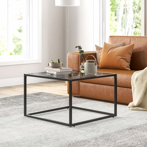 Functional and Stylish Coffee Table with Tempered Glass Top