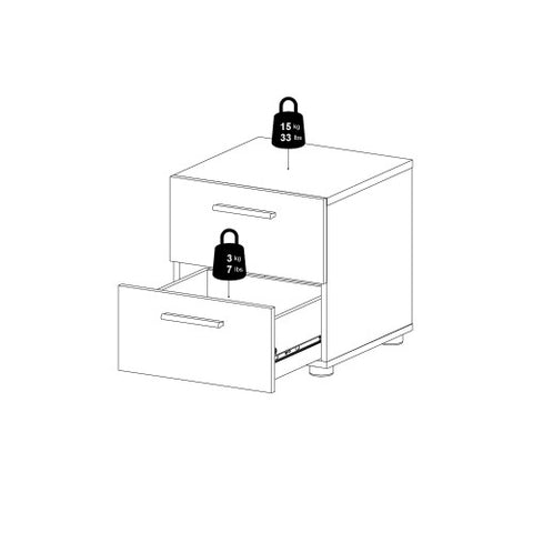 SootheSnooze Bedside Table with 2 Drawers