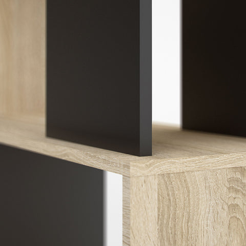 Stylish Modern Two-Tone Bookcase with Multiple Shelves and Asymmetrical Design