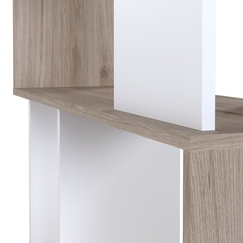 Stylish Modern Two-Tone Bookcase with Multiple Shelves and Asymmetrical Design