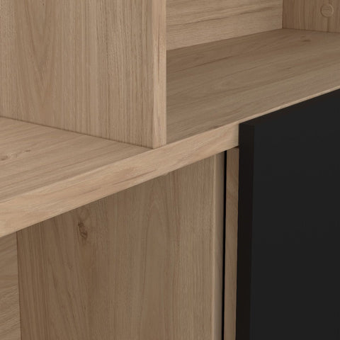 Stylish Two-Tone Bookcase with Multiple Shelves and Asymmetrical Design