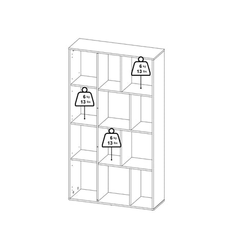 Stylish Two-Tone Bookcase with Multiple Shelves and Stylish Glossy Finish