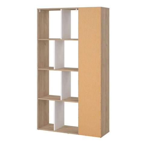 Stylish Two-Tone Bookcase with Multiple Shelves and Stylish Glossy Finish