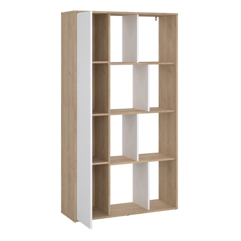 Stylish Two-Tone Bookcase with Multiple Shelves and Stylish Glossy Finish