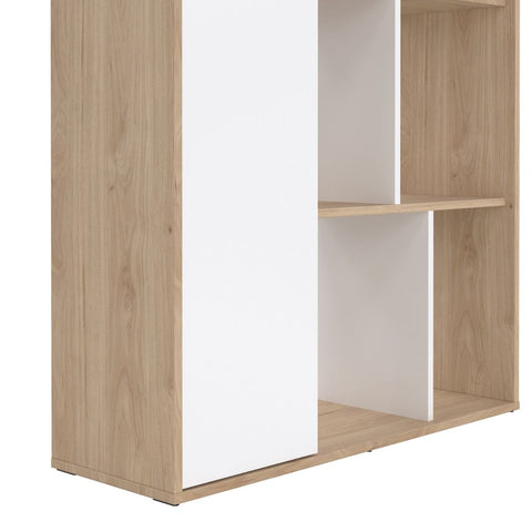 Stylish Two-Tone Bookcase with Multiple Shelves and Stylish Glossy Finish
